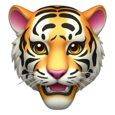 gradient tiger Japanese mask sticker