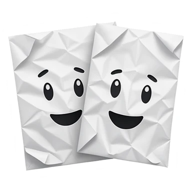 two white papers with text sticker