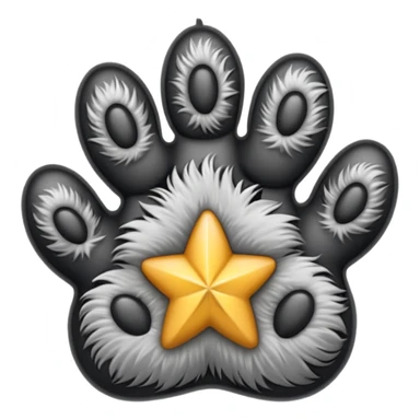 paw print with a star sticker