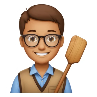 A cartoon character teaching with stick sticker