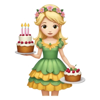 Fairy with cake sticker