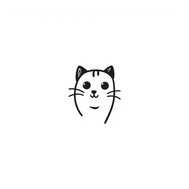 A cute cat emoji in the style of Notion doodles. sticker