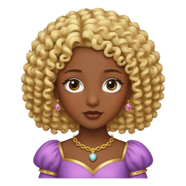 blonde curly haired princesse dark face sticker