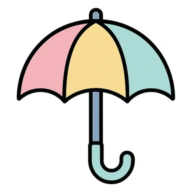 pastel umbrella sticker