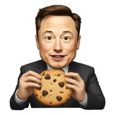 elon musk qui mange un cookie sticker