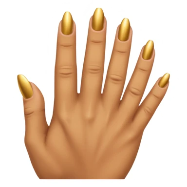 Tan skin hand with short mens gold nails sticker