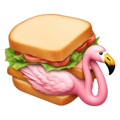 flamingo sandwich  sticker