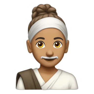 mahatma ghandi but with ariana grande's ponytail sticker