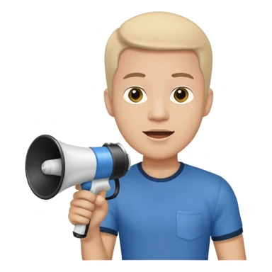 preciso de um emoji de um vendedor com megafone fazendo propaganda sticker