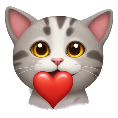 cat that gives a heart sticker