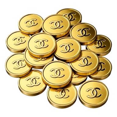 chanel coins pile sticker