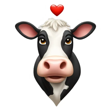 Cow with heart  sticker