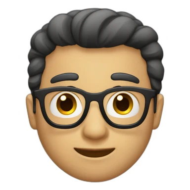 Cara Hombre con canas y pelo de punta con gafas rojas y negras sticker