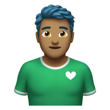 corazón verde azulado sticker