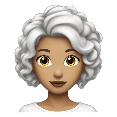 Fille peau blanche tresses cheveux noir sticker