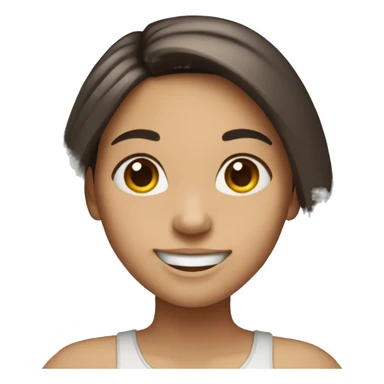 smiling girl with long dark brown hair  sticker