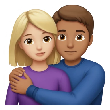 romantic hug, blonde girl and brown-haired man sticker