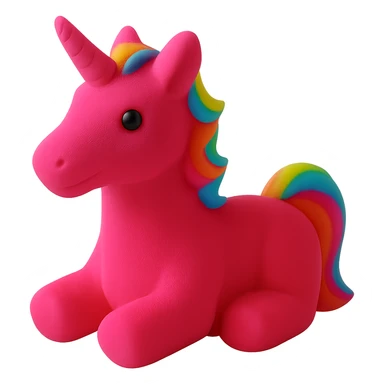 Make the unicorn candy a bright pink color, keep the rainbow mane and tail, and keep the background transparent. sticker