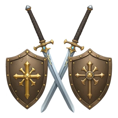 sword and shield, world of war craft style, two sword cross sticker