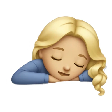 blond girl sleeping sticker