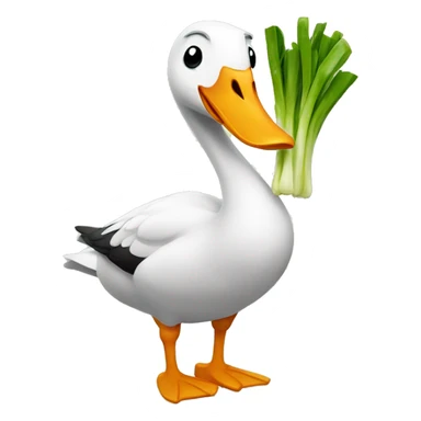 Goose holding a leek sticker