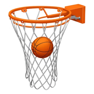 Basketball scoring through net, top-down perspective sticker