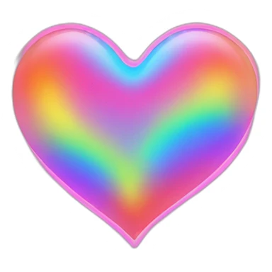 rainbow neon heart  sticker