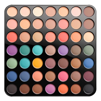 Makeup palette with colorful eyeshadows sticker