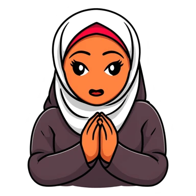 angry hijabi woman, face red with frustration, hands clenched sticker