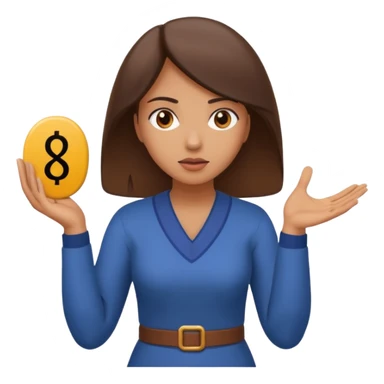 depicts a Woman Shrugging, representing a gesture of confusion, uncertainty, lack of knowledge, or indifference. But have the number 6 in one hand and the number 7 in the other  sticker