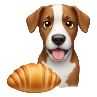 Dog with Croissant  sticker