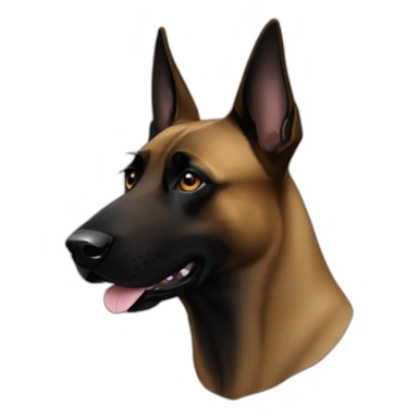 black belgian malinois head sticker