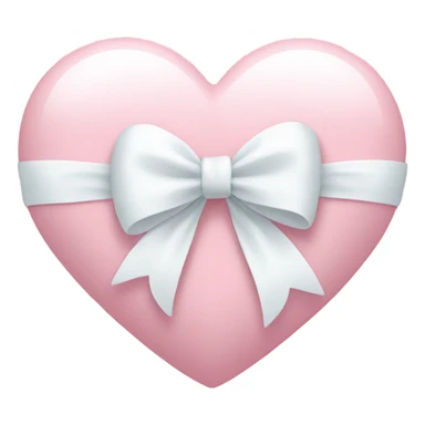 Pastel pink heart with white bow sticker