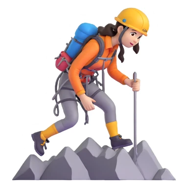 female mountain climber sticker