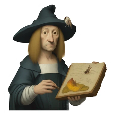 hieronymus bosch detailed painting  sticker