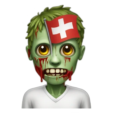 Swiss flag zombie sticker