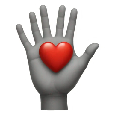 Hand heart with red sticker