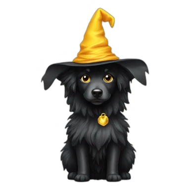 groenendael dog with wizard hat sticker