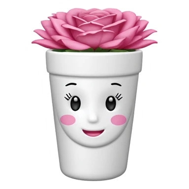 vaso branco com laço rosa sem flores sticker