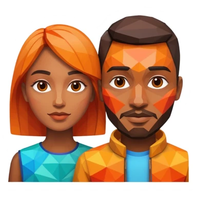 marriage low poly sticker