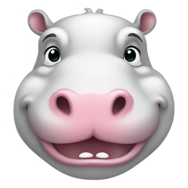 face white happy hippopotamus sticker
