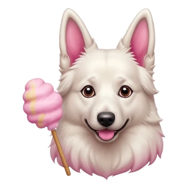 White belgian Shepard loves Cotton candy  in fall sticker