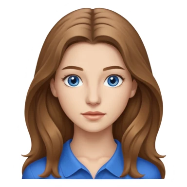 Nathalia Ramos with light brown long hair, blue eyes sticker