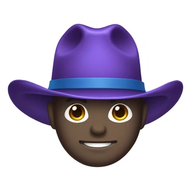 Fat blue Siamese purple cowboy hat sticker