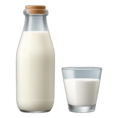 a bottle of milk dropping milk in a glass sticker