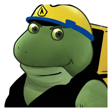 Dump truck with guy winking outside window sticker