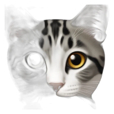 Cat with black spots tabby black and white domestic short hair sticker