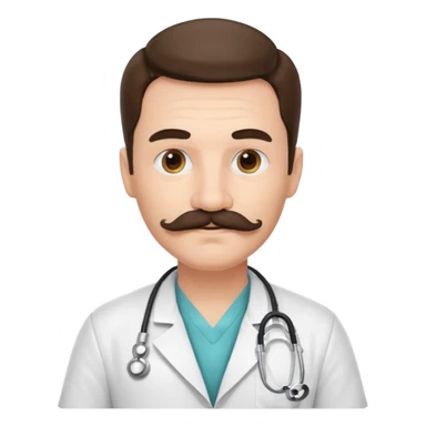 doctor with mustache sticker