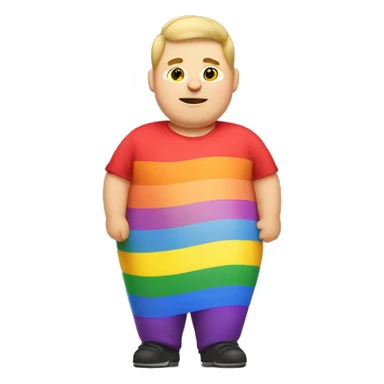 Individual Gay chubby man with pride flag sticker