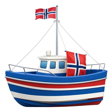 Norwegian flag attached to a boat sticker